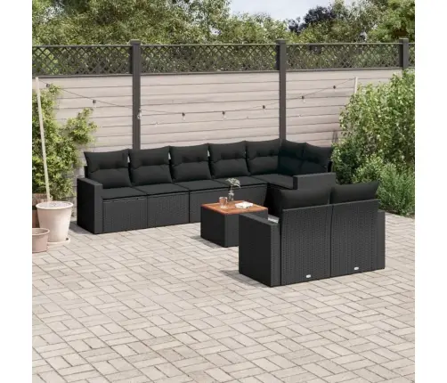 9-Osaline Aiadiivani Komplekt Patjadega, Must, Polürotang