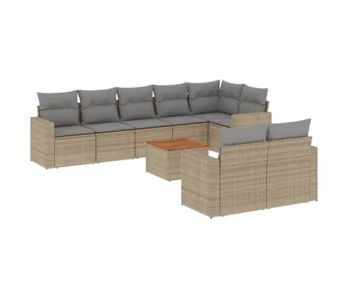 9-Osaline Aiadiivani Komplekt Patjadega, Beež, Polürotang