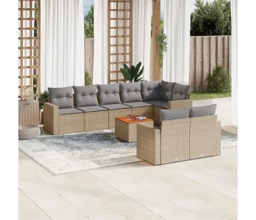 9-Osaline Aiadiivani Komplekt Patjadega, Beež, Polürotang