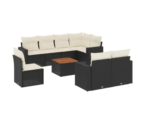 9-Osaline Aiadiivani Komplekt Patjadega, Must, Polürotang