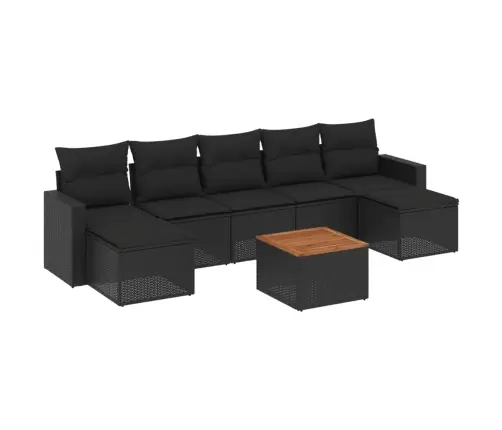 8-Osaline Aiadiivani Komplekt Patjadega, Must, Polürotang