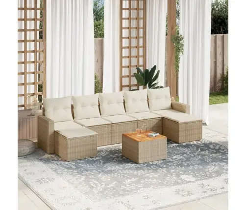 8-Osaline Aiadiivani Komplekt Patjadega, Beež, Polürotang