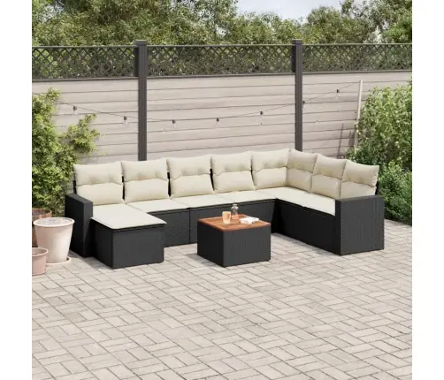 9-Daļīgs Dārza Dīvāna Komplekts, Matrači, Melna Pe Rotangpalma Vidaxl 9-Daļīgs Dārza Dīvāna Komplekts, Matrači, Melna Pe Rotangpalma Vidaxl