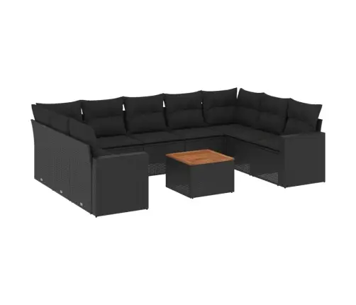 10-Osaline Aiadiivani Komplekt Patjadega, Must, Polürotang