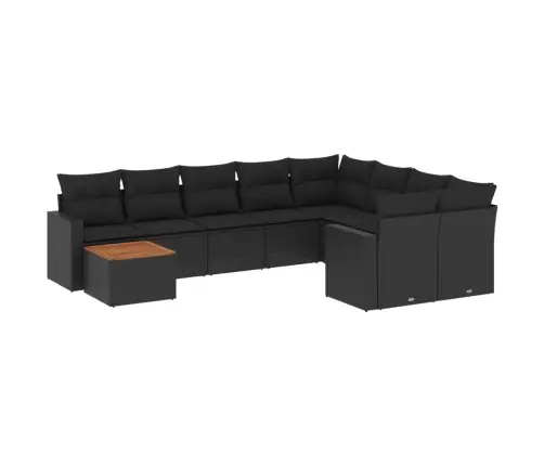 10-Osaline Aiadiivani Komplekt Patjadega, Must, Polürotang 10-Osaline Aiadiivani Komplekt Patjadega, Must, Polürotang