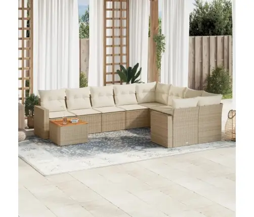 10-Osaline Aiadiivani Komplekt Patjadega, Beež, Polürotang