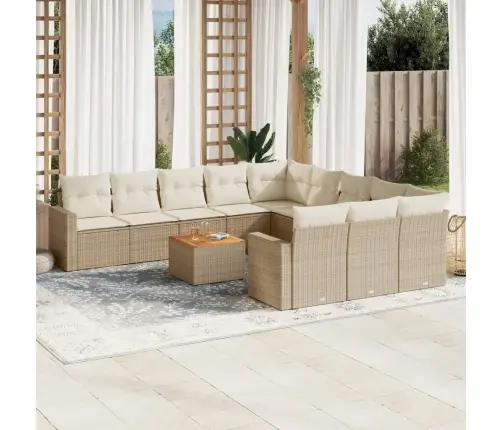 12-Osaline Aiadiivani Komplekt Patjadega, Beež, Polürotang