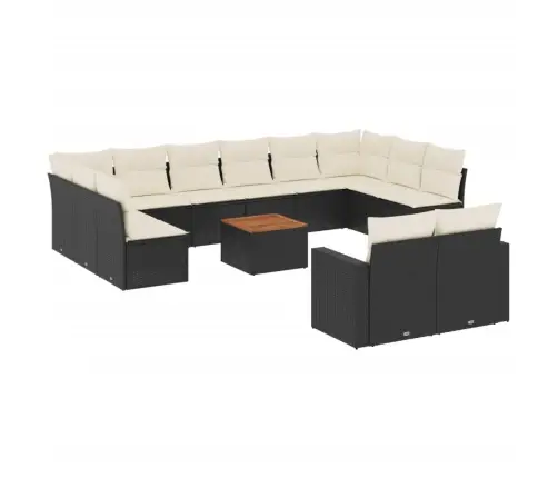 13-Osaline Aiadiivani Komplekt Patjadega, Must, Polürotang