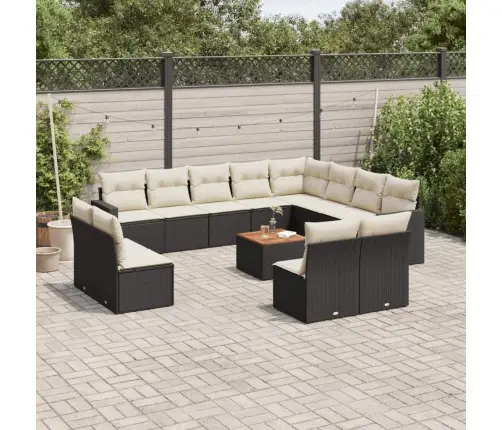 13-Daļīgs Dārza Dīvāna Komplekts Ar Matračiem, Pe Rotangpalma Vidaxl