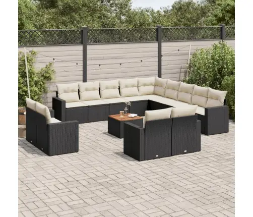 14-Osaline Aiadiivani Komplekt Patjadega, Must, Polürotang