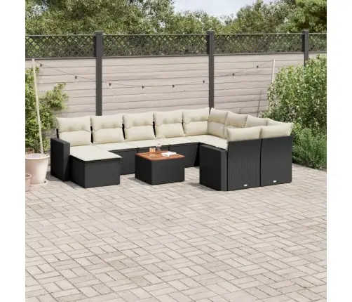 11-Osaline Aiadiivani Komplekt Patjadega, Must, Polürotang