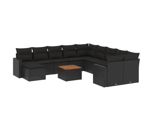 12-Osaline Aiadiivani Komplekt Patjadega, Must, Polürotang