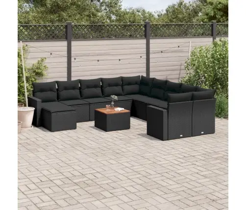 12-Osaline Aiadiivani Komplekt Patjadega, Must, Polürotang