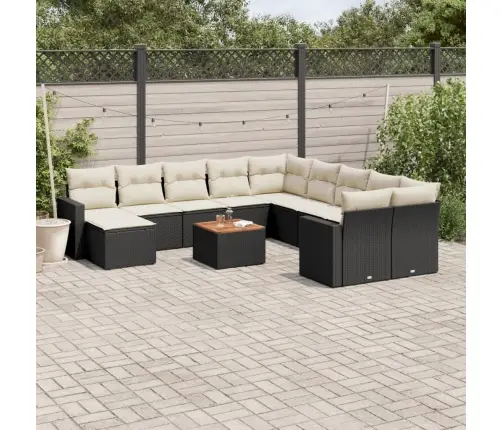 12-Osaline Aiadiivani Komplekt Patjadega, Must, Polürotang