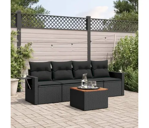 5-Daļīgs Dārza Dīvāna Komplekts Ar Matračiem, Pe Rotangpalma Vidaxl