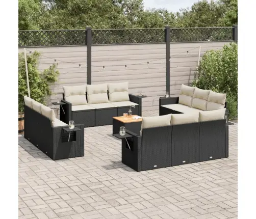 13-Daļīgs Dārza Dīvāna Komplekts Ar Matračiem, Pe Rotangpalma Vidaxl