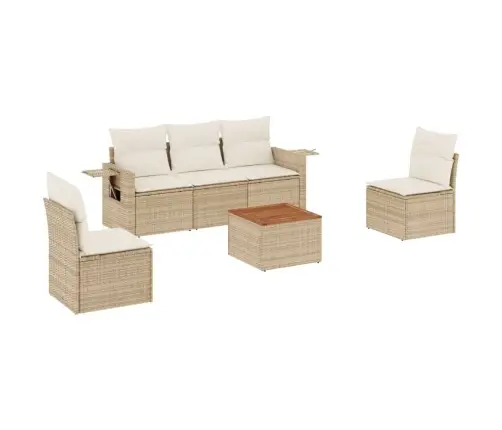 6-Osaline Aiadiivani Komplekt Patjadega, Beež, Polürotang