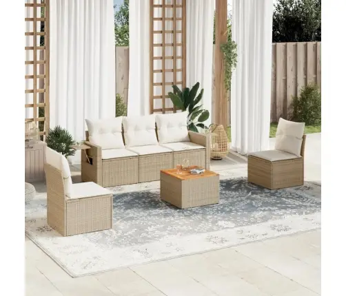 6-Osaline Aiadiivani Komplekt Patjadega, Beež, Polürotang