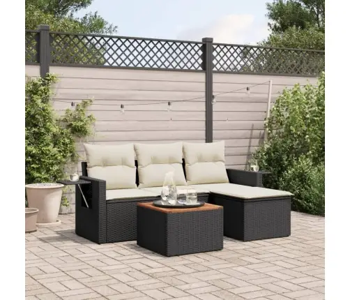 5-Osaline Aiadiivanikomplekt Patjadega, Must, Polürotang