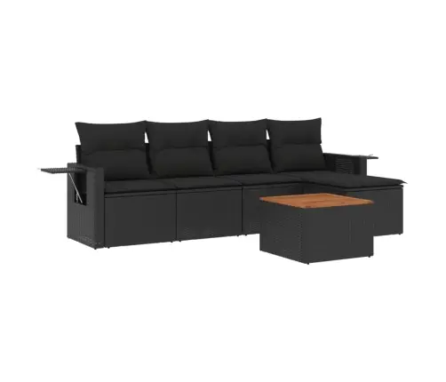 6-Osaline Aiadiivani Komplekt Patjadega, Must, Polürotang