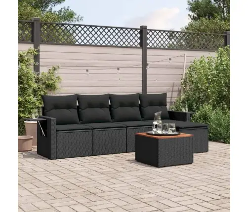 6-Osaline Aiadiivani Komplekt Patjadega, Must, Polürotang