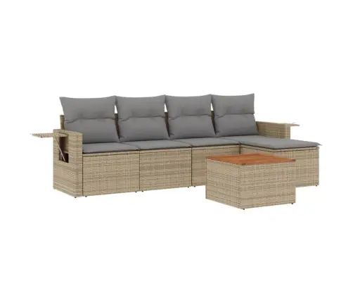 6-Osaline Aiadiivani Komplekt Patjadega, Beež, Polürotang