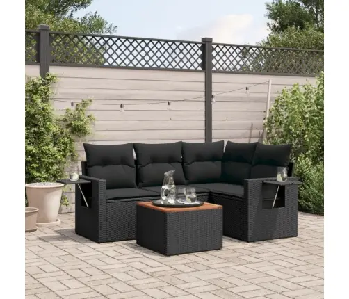 5-Osaline Aiadiivanikomplekt Patjadega, Must, Polürotang