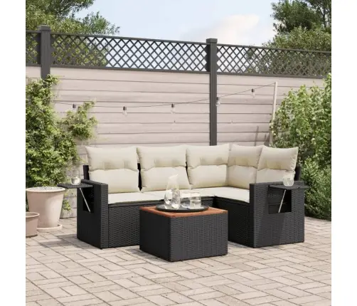 5-Daļīgs Dārza Dīvāna Komplekts Ar Matračiem, Pe Rotangpalma Vidaxl