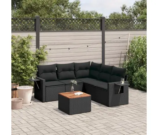 6-Osaline Aiadiivani Komplekt Patjadega, Must, Polürotang