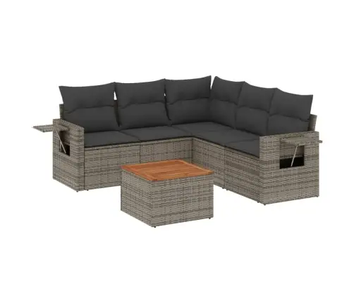 Sofos Komplektas Su Pagalvėlėmis, 6 Dalių, Pilkas, Poliratanas