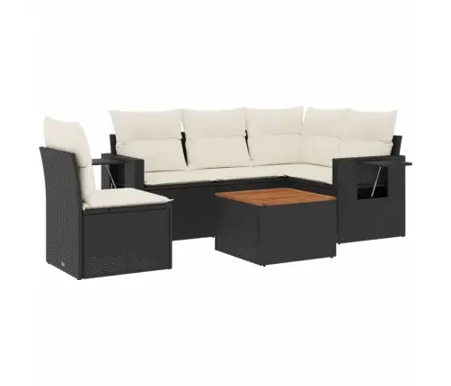 6-Daļīgs Dārza Dīvāna Komplekts, Matrači, Melna Pe Rotanpalma Vidaxl