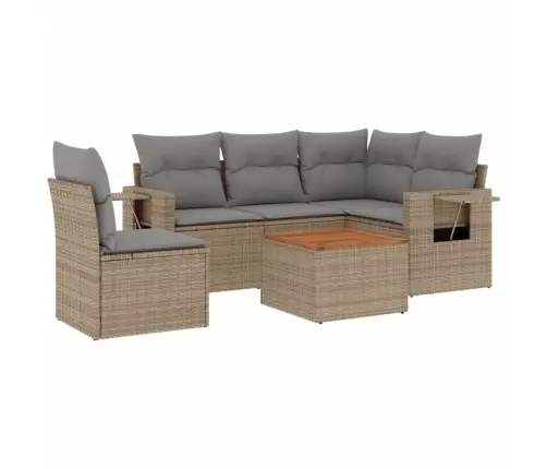 6-Osaline Aiadiivani Komplekt Patjadega, Beež, Polürotang