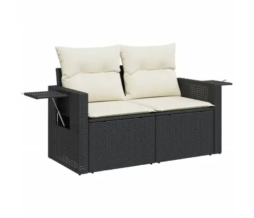 Sodo Komplektas Su Pagalvėlėmis, 9 Dalių, Juodas, Poliratanas