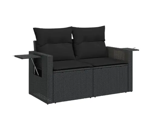 11-Daļīgs Dārza Dīvāna Komplekts, Matrači, Melna Pe Rotangpalma Vidaxl