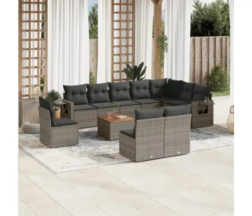 11-Osaline Aiadiivani Komplekt Patjadega, Hall, Polürotang 11-Osaline Aiadiivani Komplekt Patjadega, Hall, Polürotang