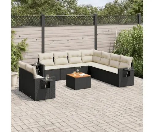 10-Osaline Aiadiivani Komplekt Patjadega, Must, Polürotang