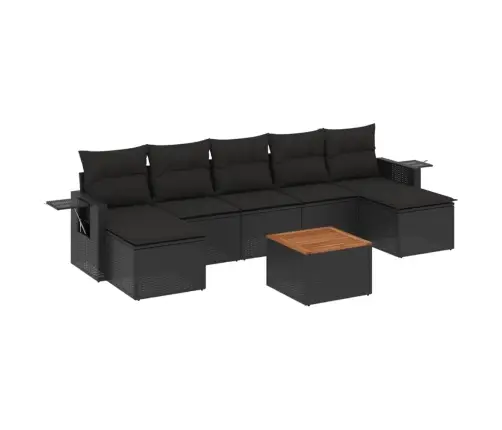 8-Osaline Aiadiivani Komplekt Patjadega, Must, Polürotang