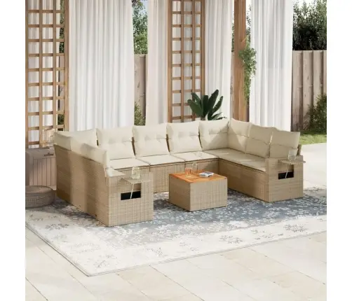 10-Osaline Aiadiivani Komplekt Patjadega, Beež, Polürotang