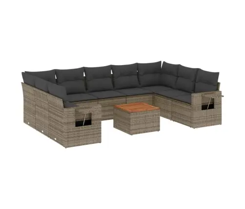 10-Daļīgs Dārza Dīvāna Komplekts Ar Matračiem, Pelēks Pe Pinums Vidaxl 10-Daļīgs Dārza Dīvāna Komplekts Ar Matračiem, Pelēks Pe Pinums Vidaxl