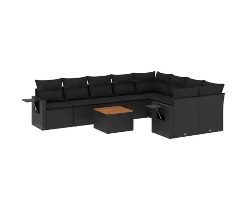 10-Osaline Aiadiivani Komplekt Patjadega, Must, Polürotang