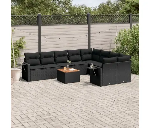 10-Osaline Aiadiivani Komplekt Patjadega, Must, Polürotang