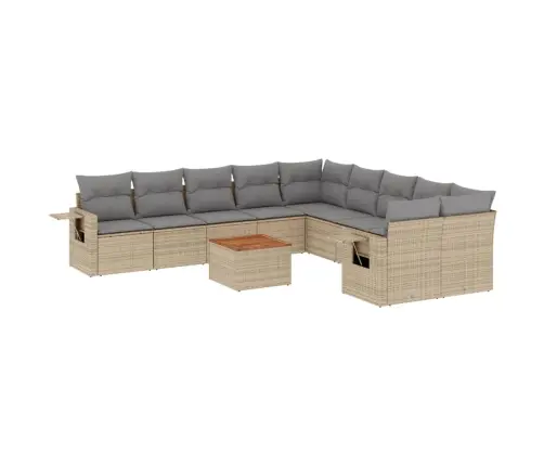 11-Osaline Aiadiivani Komplekt Patjadega, Beež, Polürotang