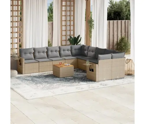 11-Osaline Aiadiivani Komplekt Patjadega, Beež, Polürotang