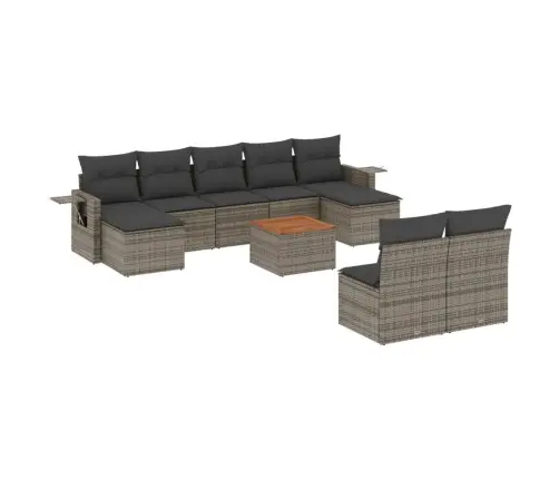 10-Daļīgs Dārza Dīvāna Komplekts Ar Matračiem, Pelēks Pe Pinums Vidaxl 10-Daļīgs Dārza Dīvāna Komplekts Ar Matračiem, Pelēks Pe Pinums Vidaxl