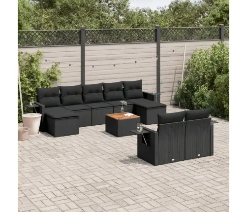 10-Osaline Aiadiivani Komplekt Patjadega, Must, Polürotang