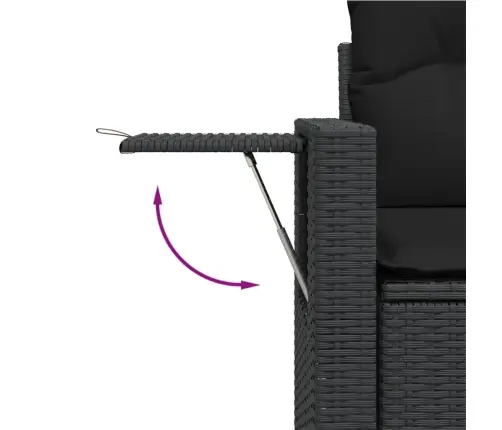 12-Osaline Aiadiivani Komplekt Patjadega, Must, Polürotang 12-Osaline Aiadiivani Komplekt Patjadega, Must, Polürotang