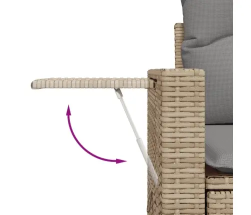 14-Daļīgs Dārza Dīvāna Komplekts, Matrači, Bēša Pe Rotangpalma Vidaxl