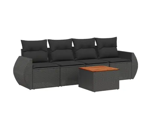 5-Daļīgs Dārza Dīvāna Komplekts Ar Matračiem, Pe Rotangpalma Vidaxl