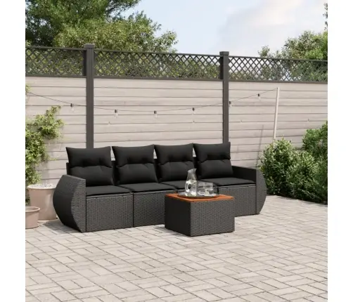 5-Daļīgs Dārza Dīvāna Komplekts Ar Matračiem, Pe Rotangpalma Vidaxl