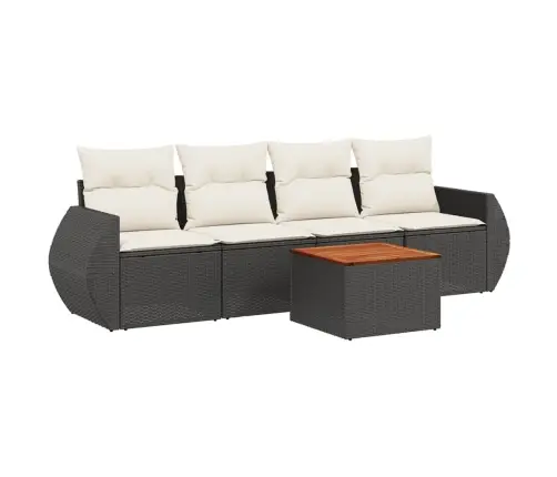 5-Daļīgs Dārza Dīvāna Komplekts Ar Matračiem, Pe Rotangpalma Vidaxl